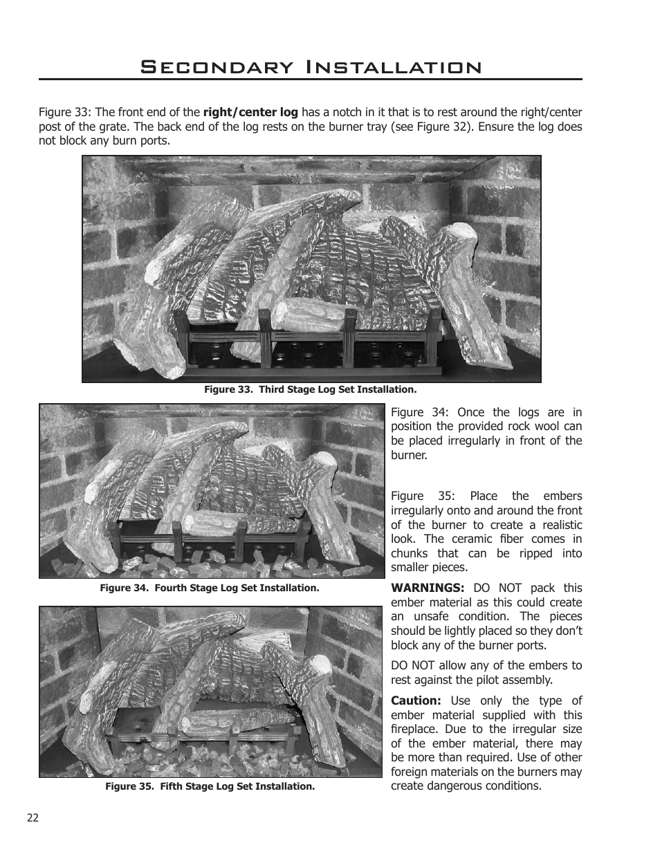 Secondary installation | Enviro Sienna Indoor Gas Fireplace User Manual | Page 22 / 32