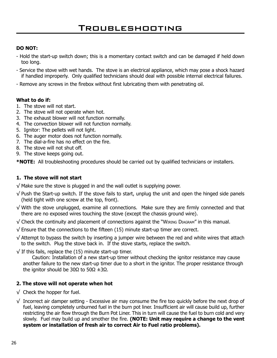 Troubleshooting | Enviro EF4 User Manual | Page 26 / 37