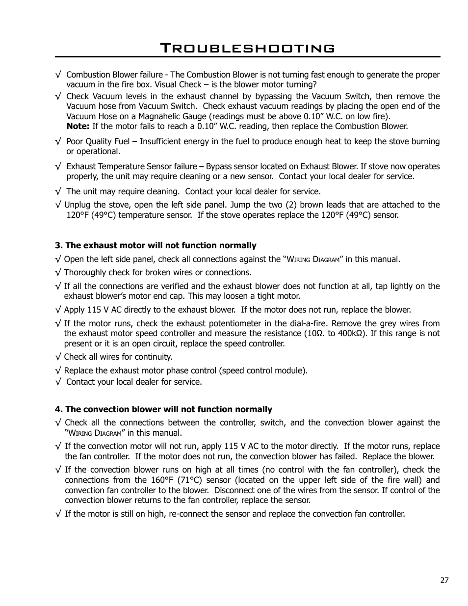 Troubleshooting | Enviro EF4 User Manual | Page 27 / 37