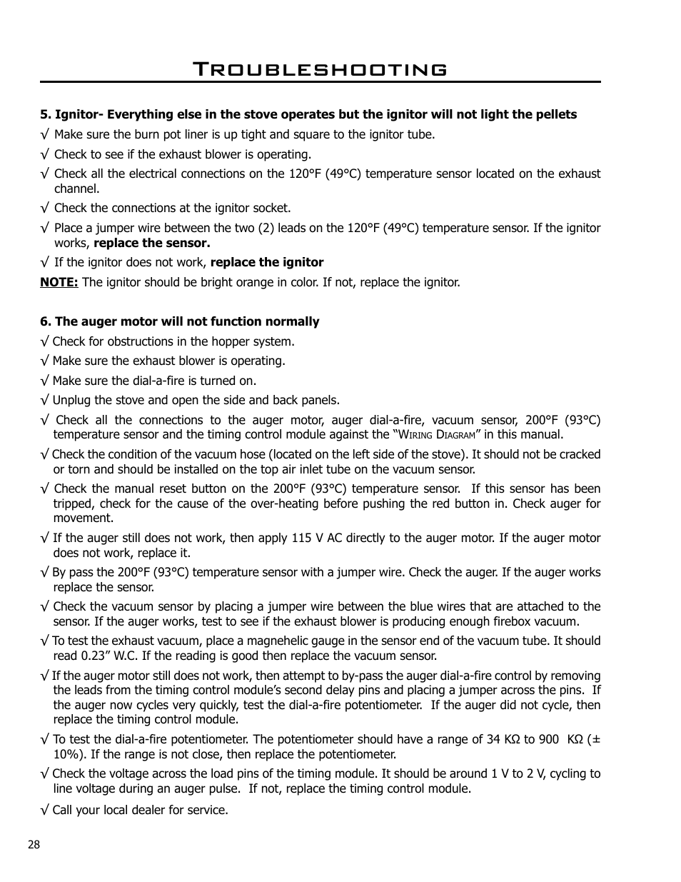 Troubleshooting | Enviro EF4 User Manual | Page 28 / 37