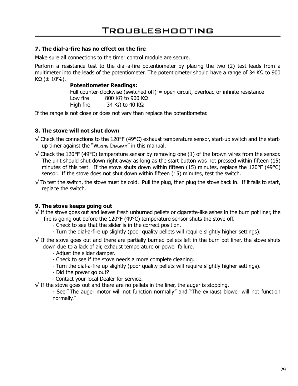 Troubleshooting | Enviro EF4 User Manual | Page 29 / 37