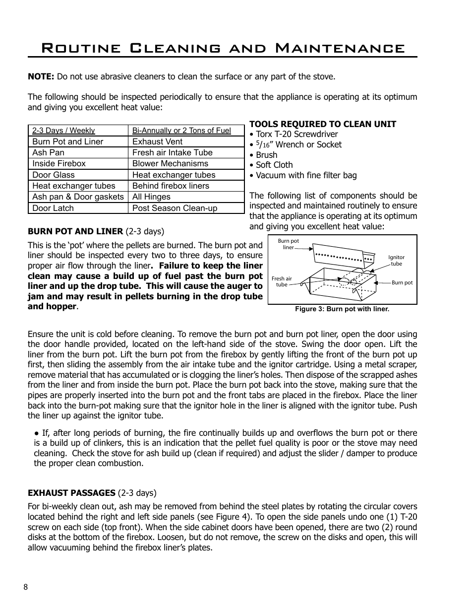 Routine cleaning and maintenance | Enviro EF4 User Manual | Page 8 / 37