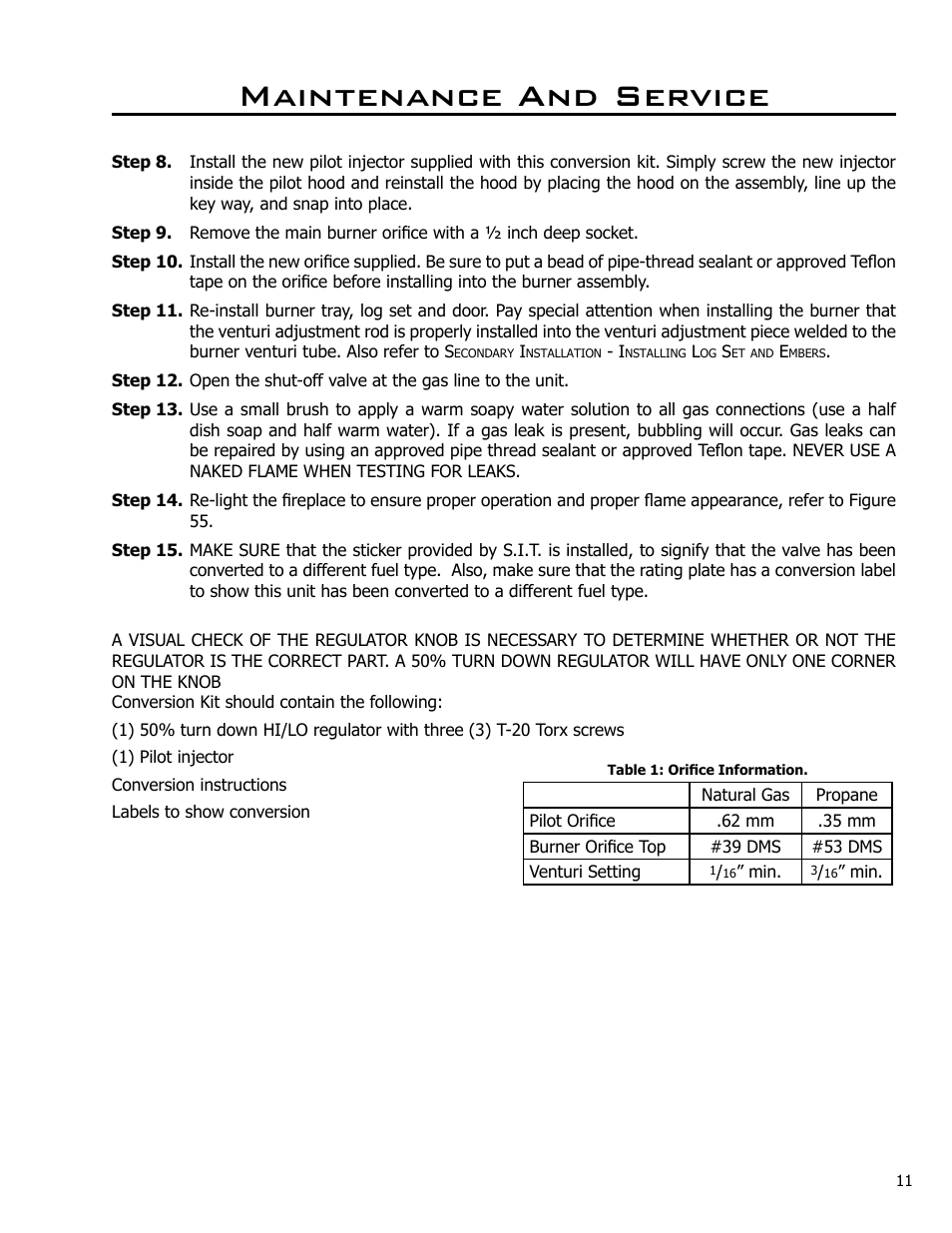 Maintenance and service | Enviro Westport C-10794 User Manual | Page 11 / 45