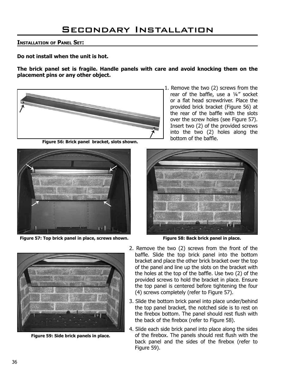 Installation of panel set, Secondary installation | Enviro Westport C-10794 User Manual | Page 36 / 45