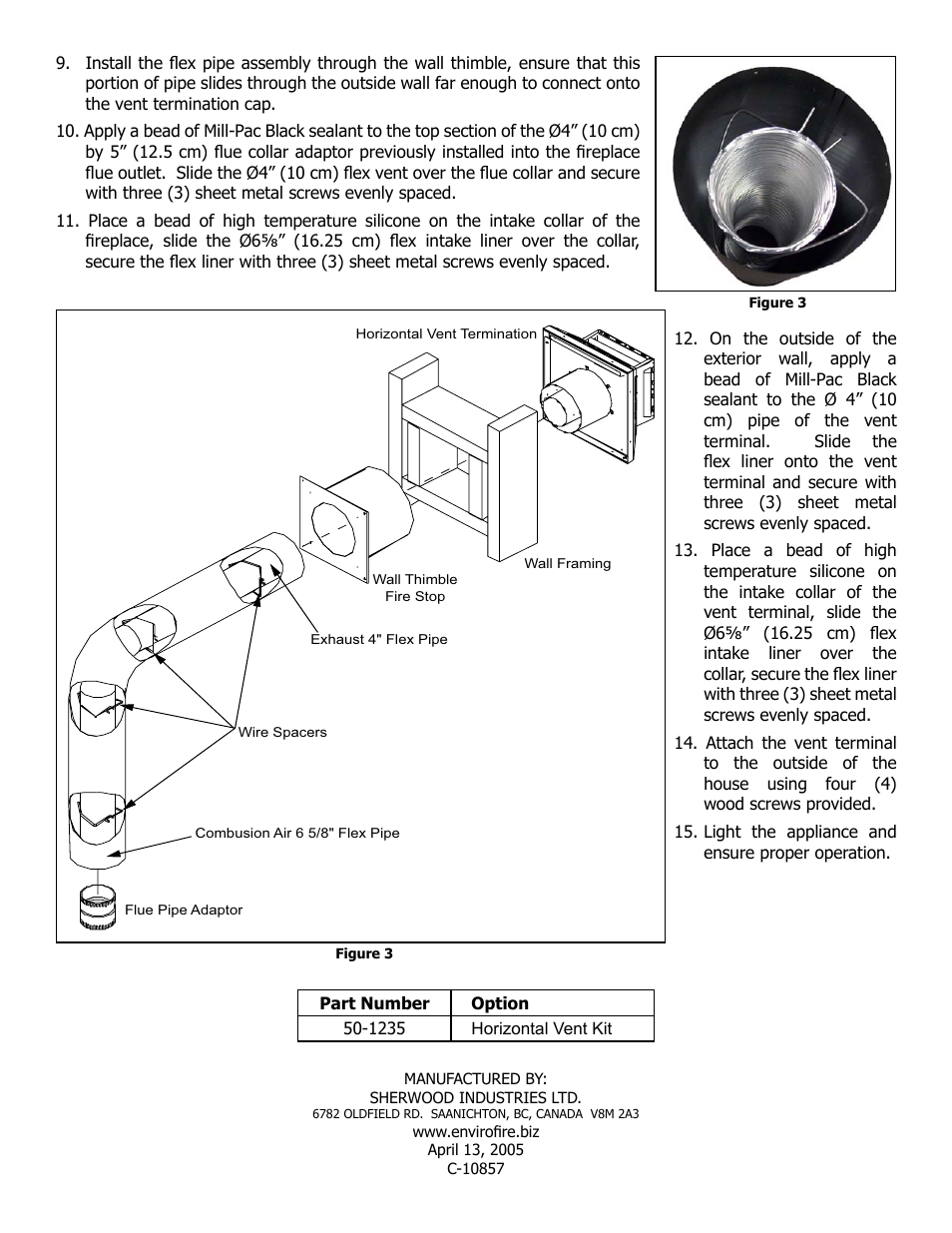 Enviro HORIZONTAL VENT KIT 50-1235 User Manual | Page 2 / 2