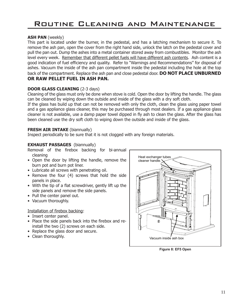 Routine cleaning and maintenance | Enviro EVOLUTION 50-1021 User Manual | Page 11 / 14