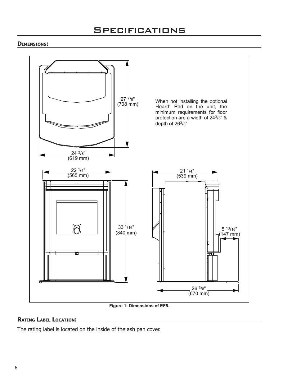 Specifications | Enviro EVOLUTION 50-1021 User Manual | Page 6 / 14