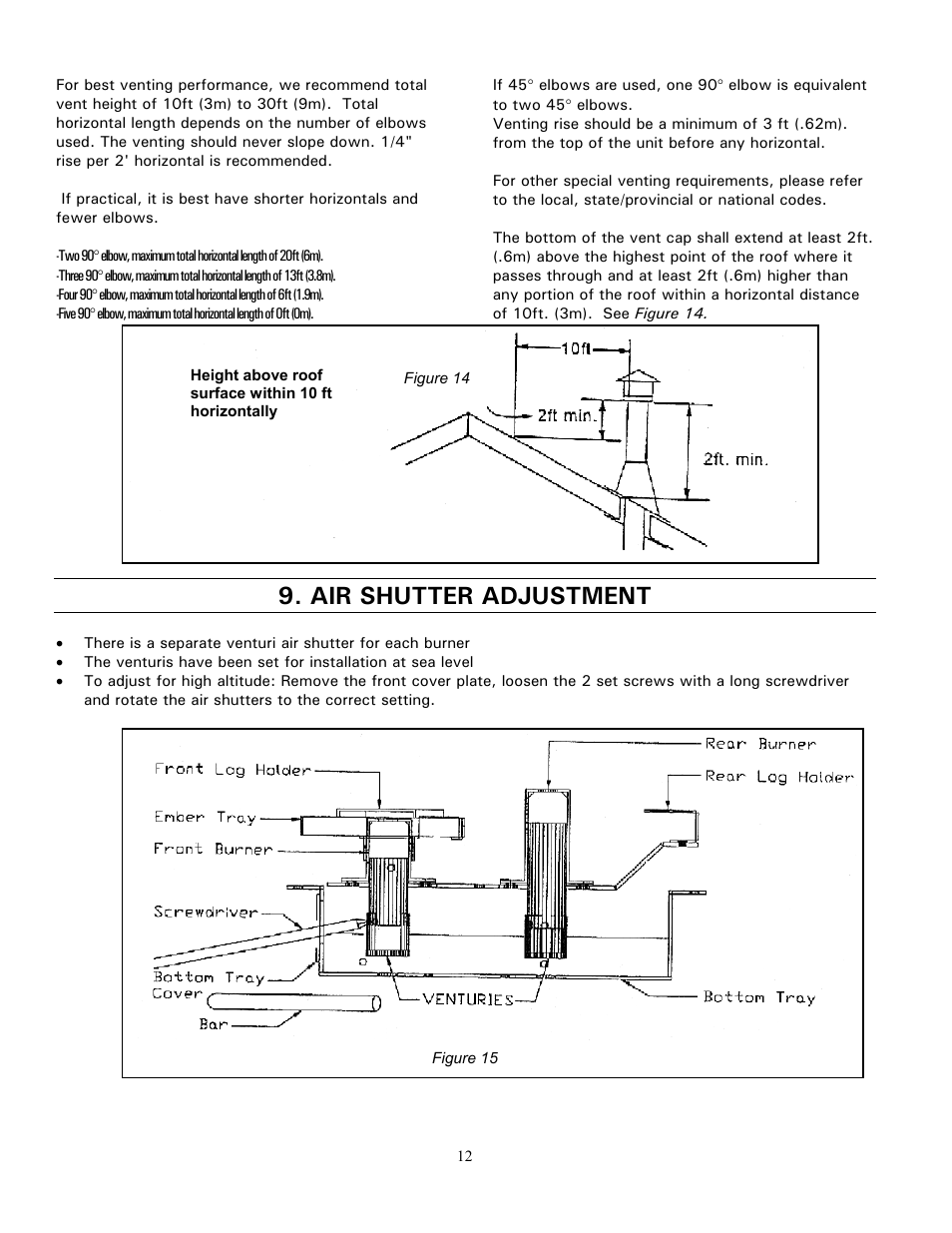 Air shutter adjustment | Enviro GAS 828 BV. INS. User Manual | Page 12 / 20