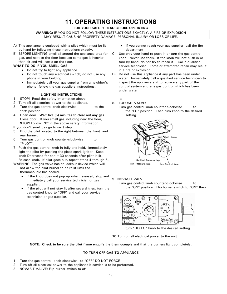 Operating instructions | Enviro GAS 828 BV. INS. User Manual | Page 14 / 20