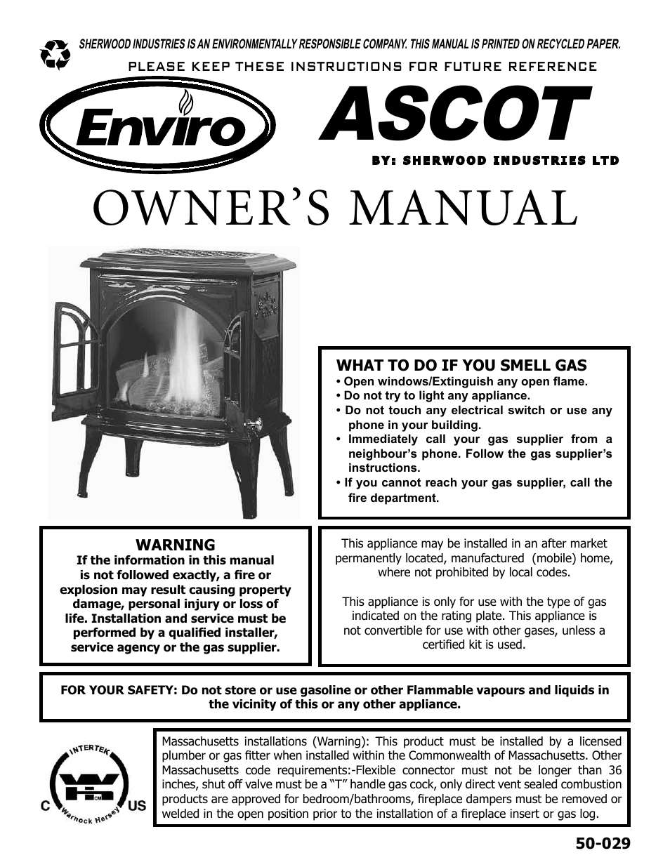 Enviro Ascot 50-029 User Manual | 33 pages