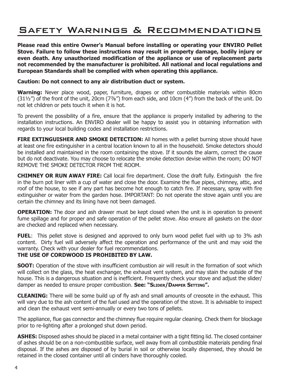 Safety warnings & recommendations | Enviro 50-1573 User Manual | Page 4 / 13
