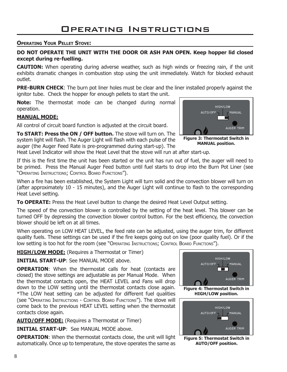 Operating your pellet stove, Operating instructions | Enviro 50-1573 User Manual | Page 8 / 13