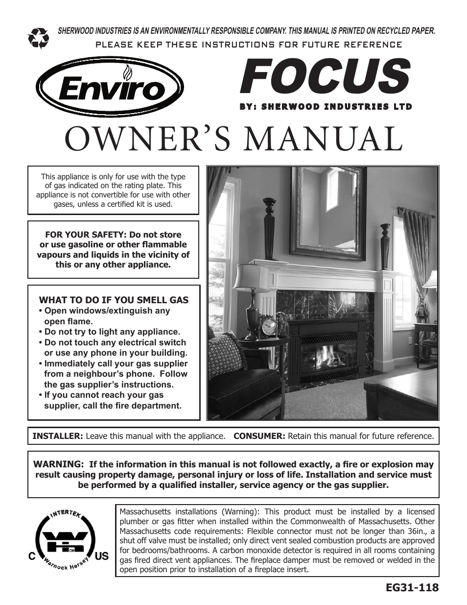 Enviro FOCUS EG31-118 User Manual | 34 pages