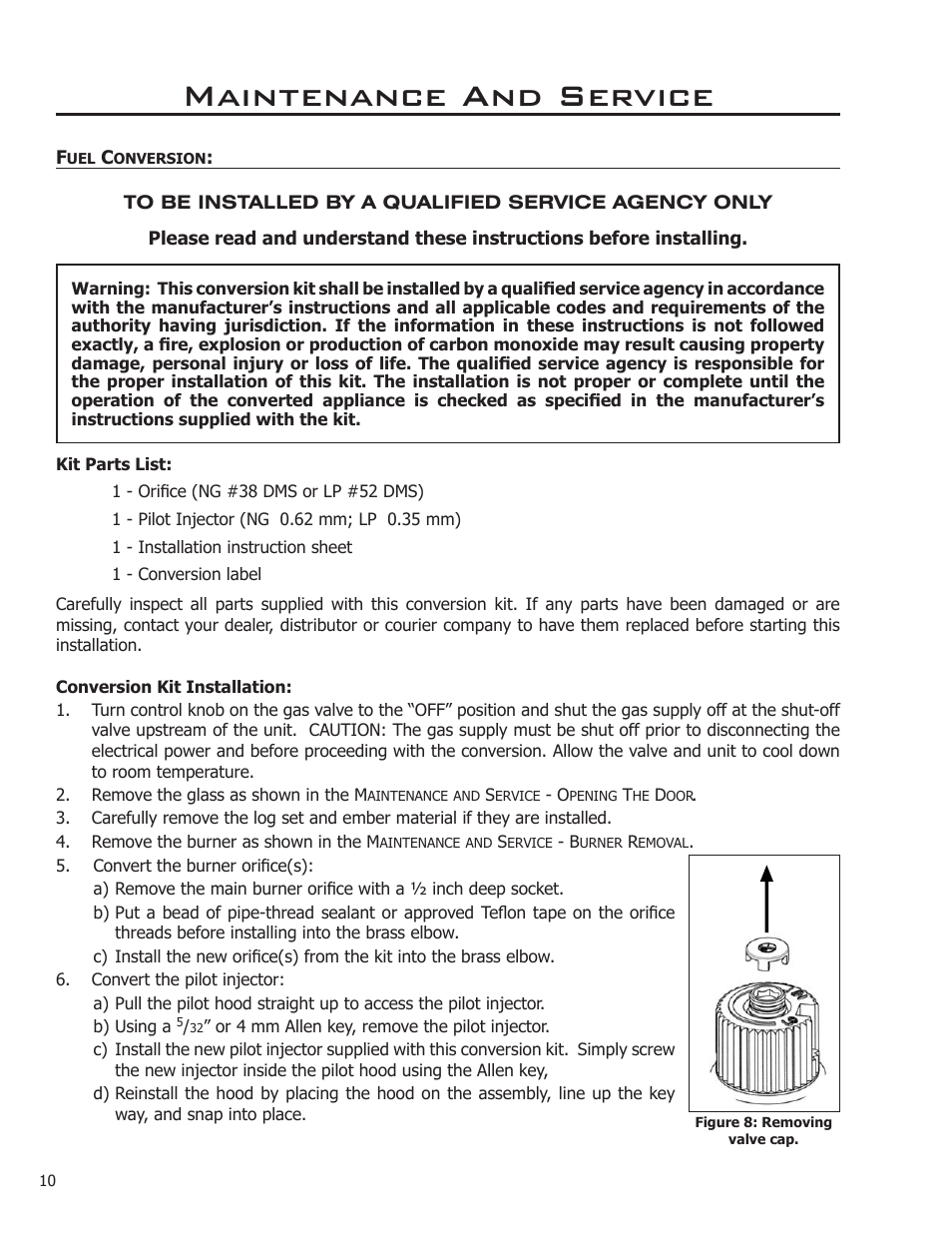 Fuel conversion, Maintenance and service | Enviro FOCUS EG31-118 User Manual | Page 10 / 34