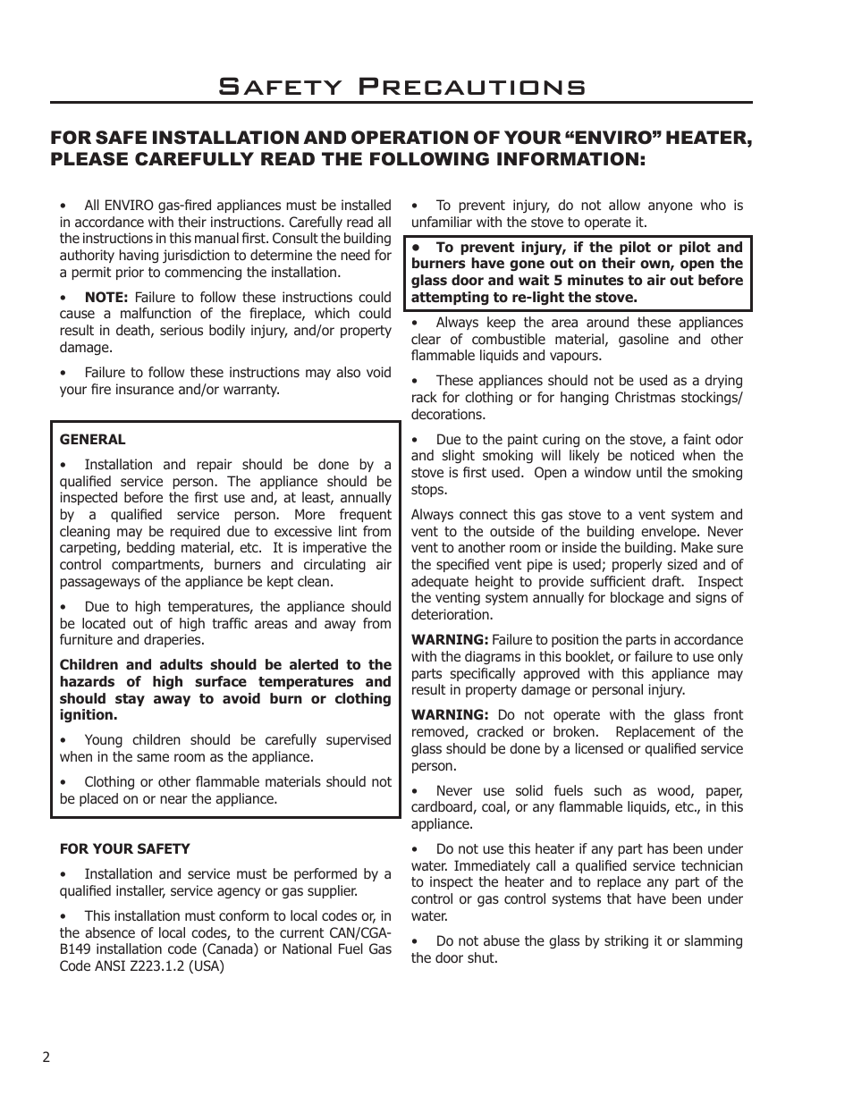 Safety precautions | Enviro FOCUS EG31-118 User Manual | Page 2 / 34