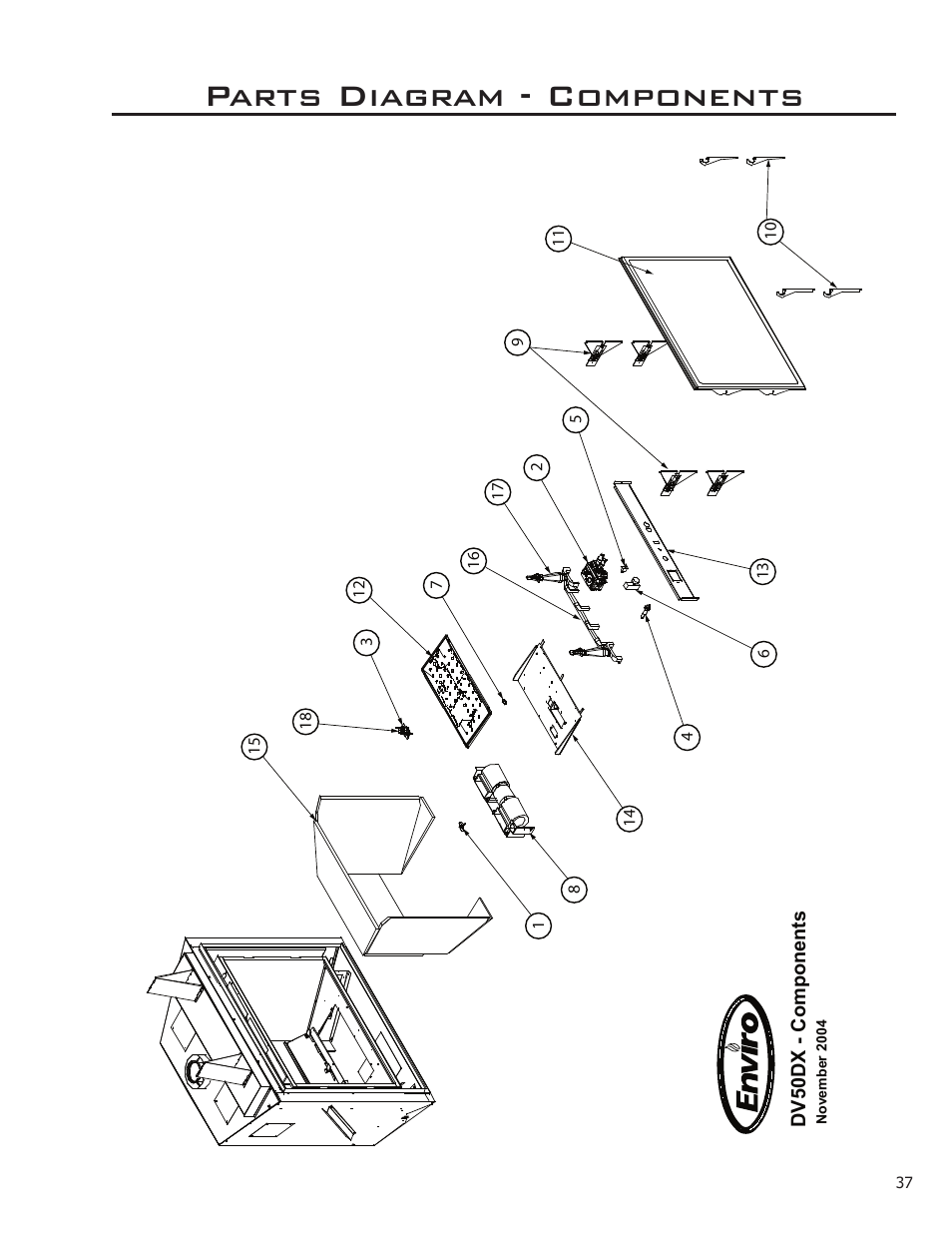 Parts diagram - components | Enviro DV50DX User Manual | Page 37 / 43