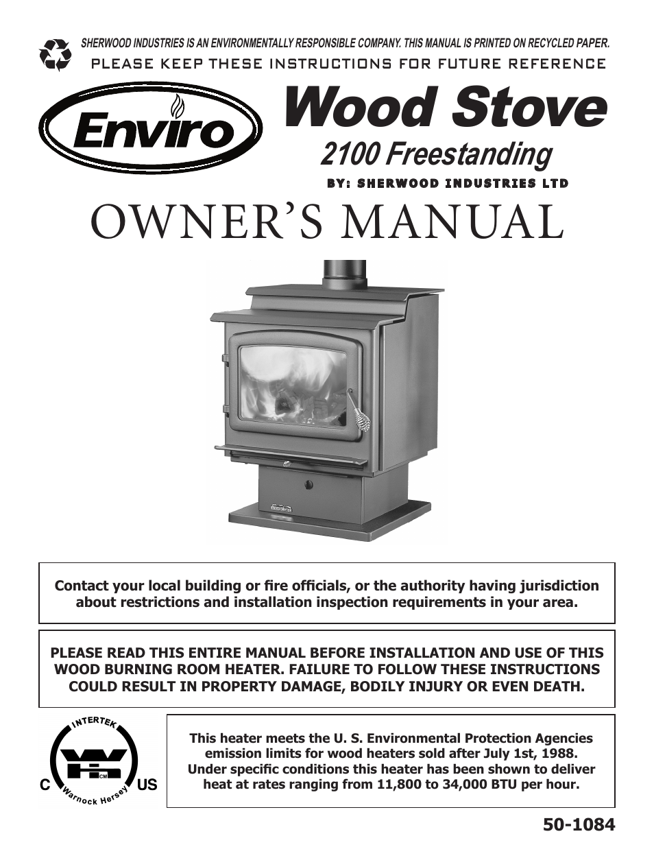 Enviro 2100 Freestanding User Manual | 22 pages