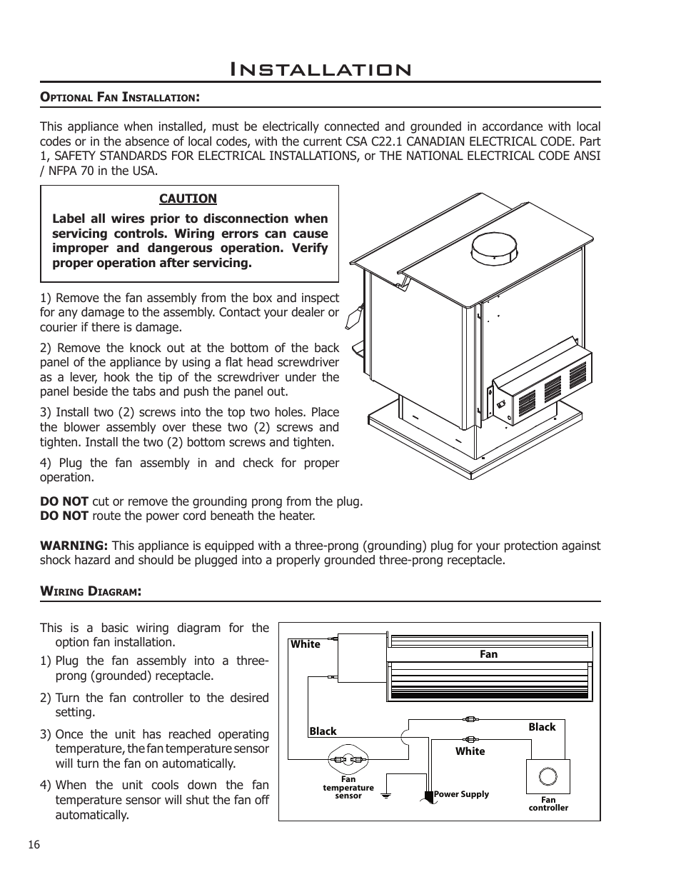 Installation | Enviro 2100 Freestanding User Manual | Page 16 / 22