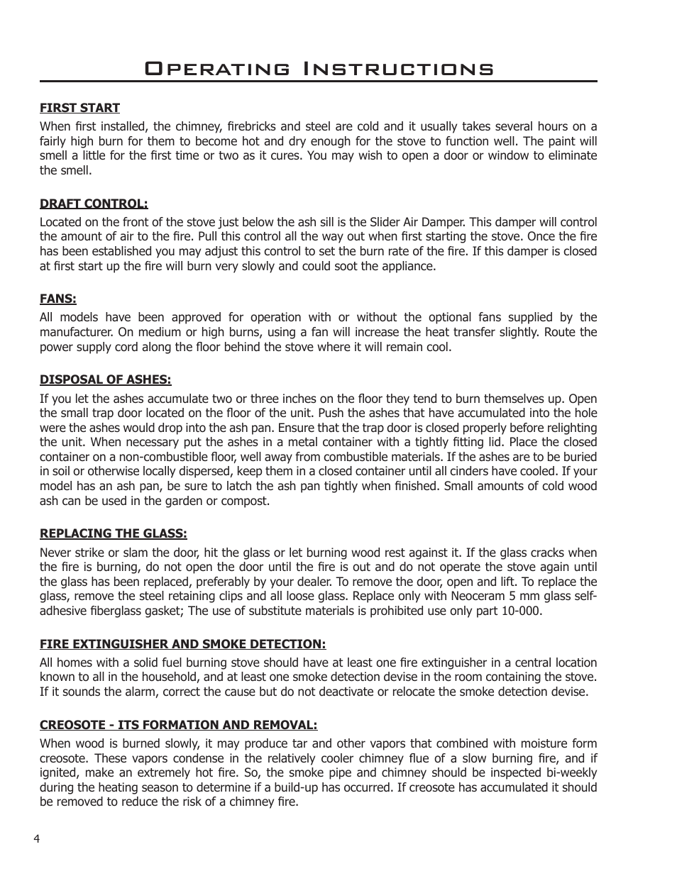 Operating instructions | Enviro 2100 Freestanding User Manual | Page 4 / 22