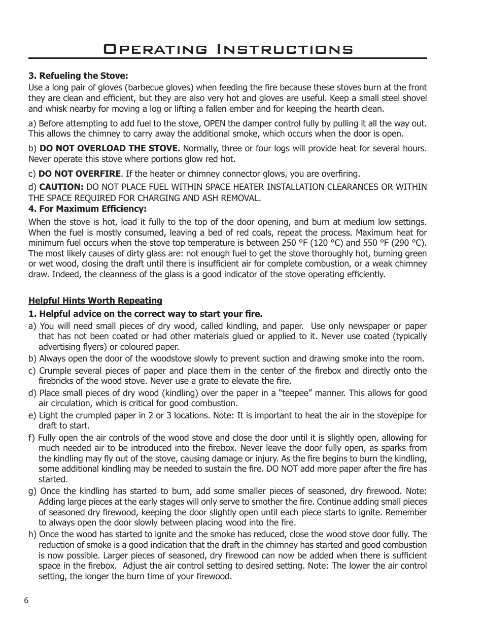 Operating instructions | Enviro 2100 Freestanding User Manual | Page 6 / 22