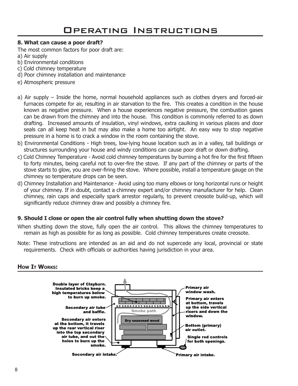 Operating instructions | Enviro 2100 Freestanding User Manual | Page 8 / 22