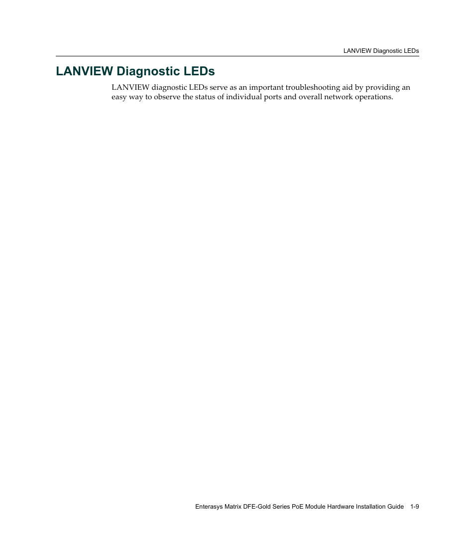 Lanview diagnostic leds | Enterasys Networks Enterasys Gold Distributed Forwarding Engine 4G4285-49 User Manual | Page 29 / 100