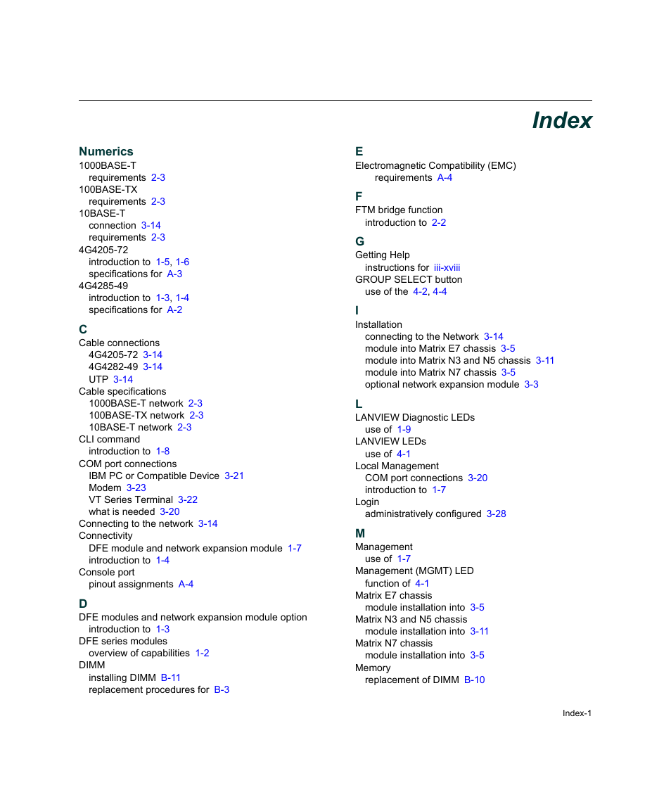 Index, Numerics | Enterasys Networks Enterasys Gold Distributed Forwarding Engine 4G4285-49 User Manual | Page 99 / 100