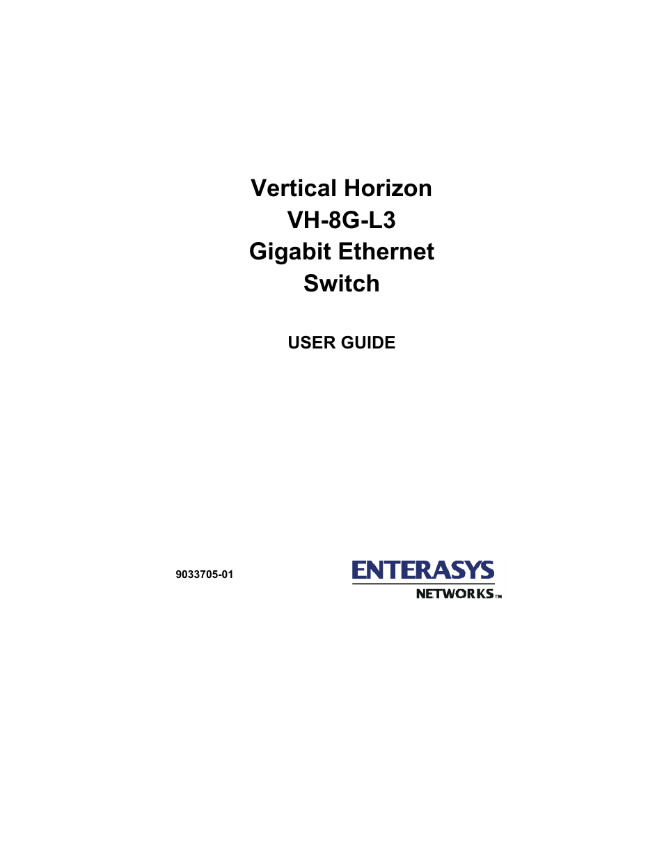 Enterasys Networks VH-8G-L3 User Manual | 41 pages