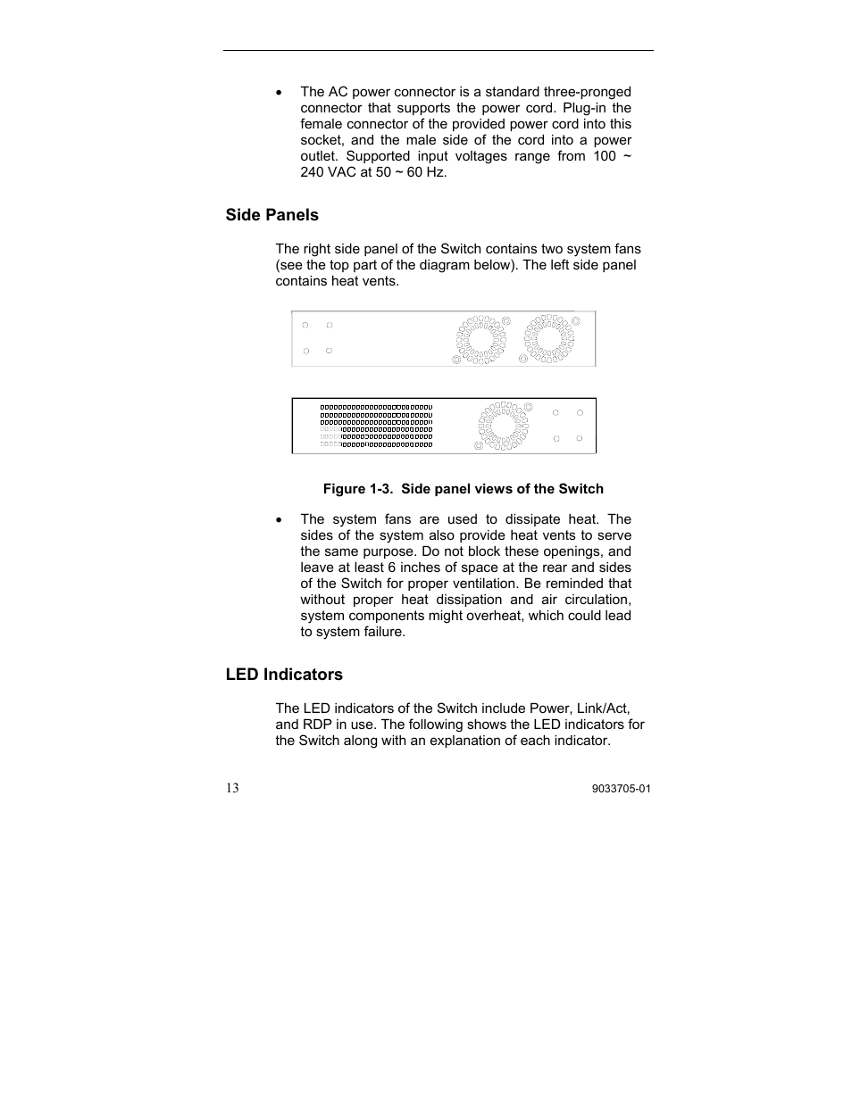 Side panels, Led indicators, Side panels led indicators | Enterasys Networks VH-8G-L3 User Manual | Page 23 / 41