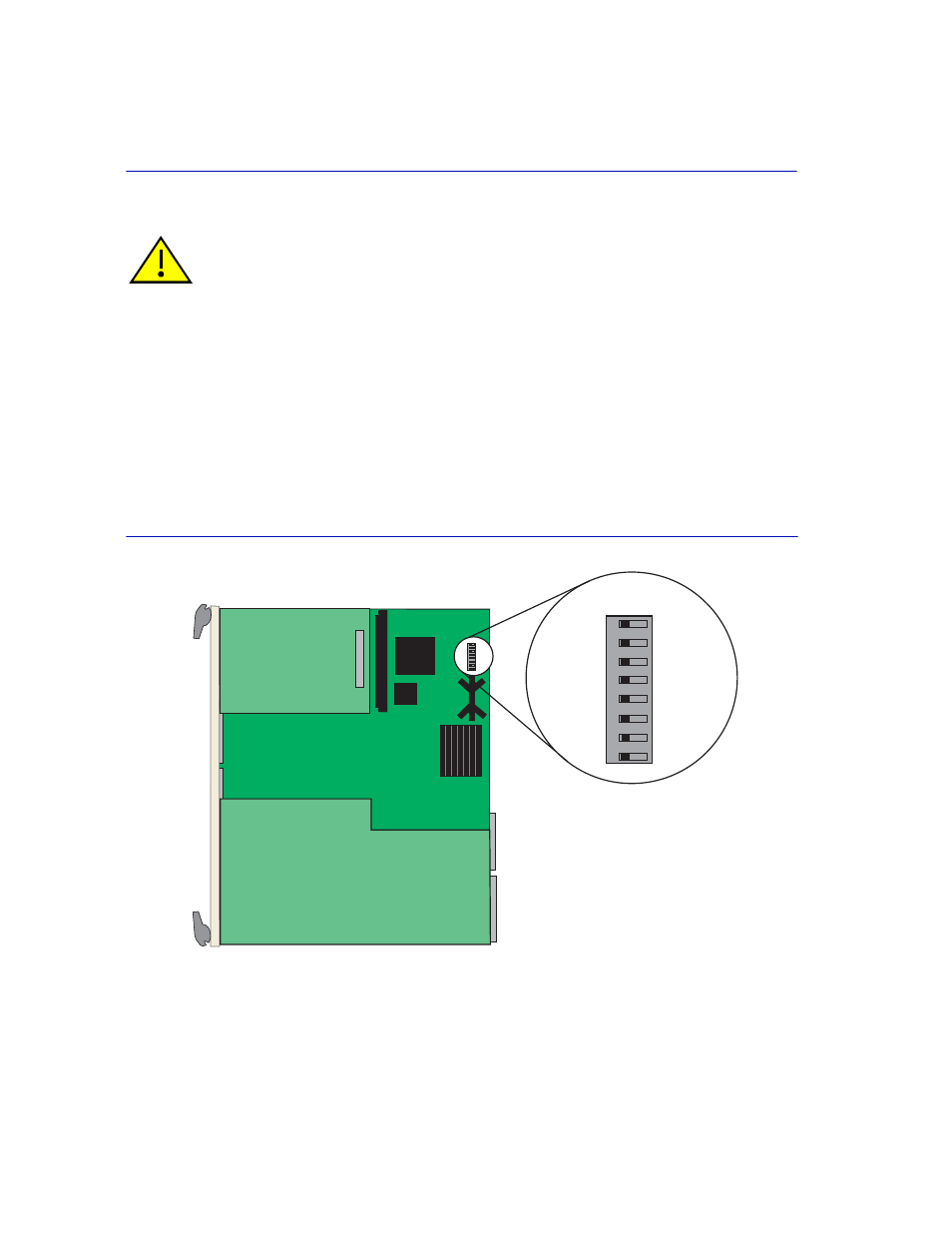 B.2 setting the mode switches, Mode switch location, Section b.2 | Enterasys Networks 6H302-48 User Manual | Page 52 / 58