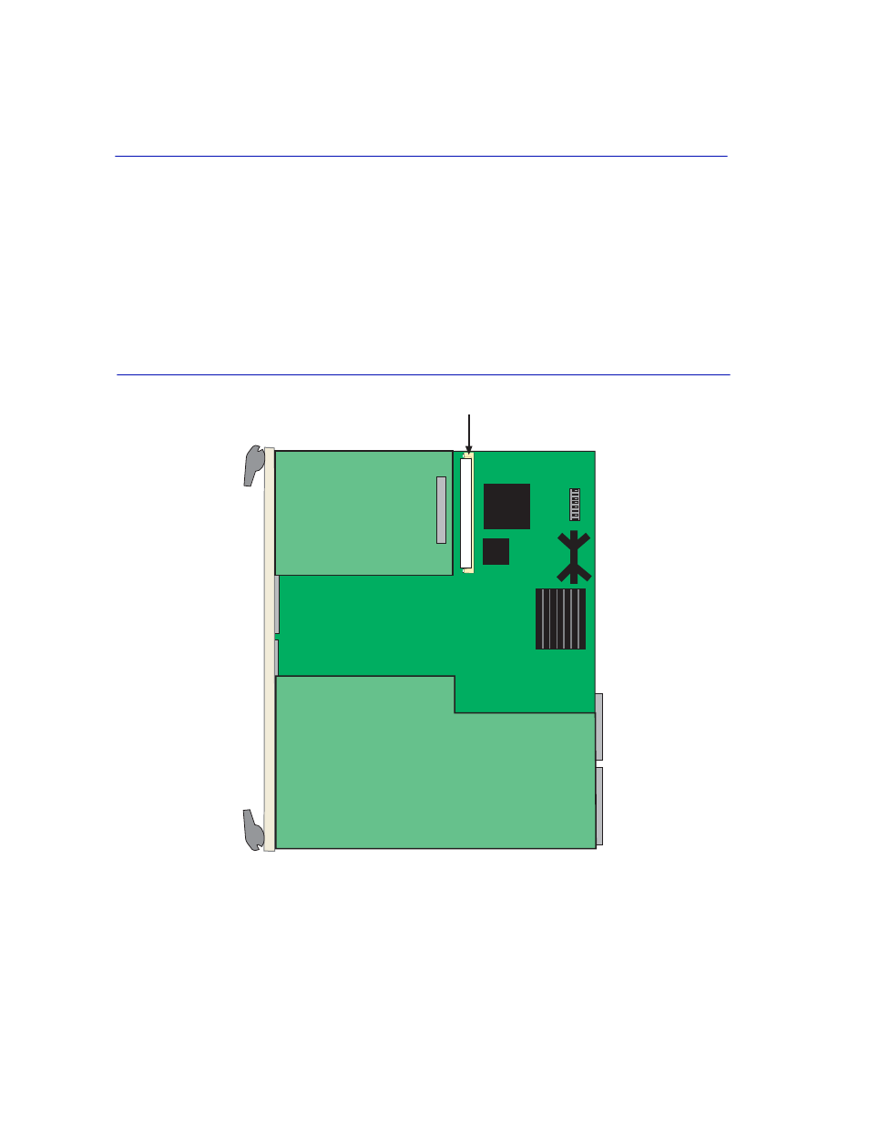 B.3 flash upgrade, B.3.1 locating the flash module, Flash module location | Flash, Section b.3 | Enterasys Networks 6H302-48 User Manual | Page 54 / 58