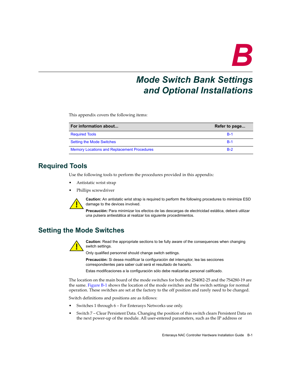Required tools, Setting the mode switches, Mode switch bank settings | And optional installations | Enterasys Networks 7S4280-19-SYS User Manual | Page 101 / 108