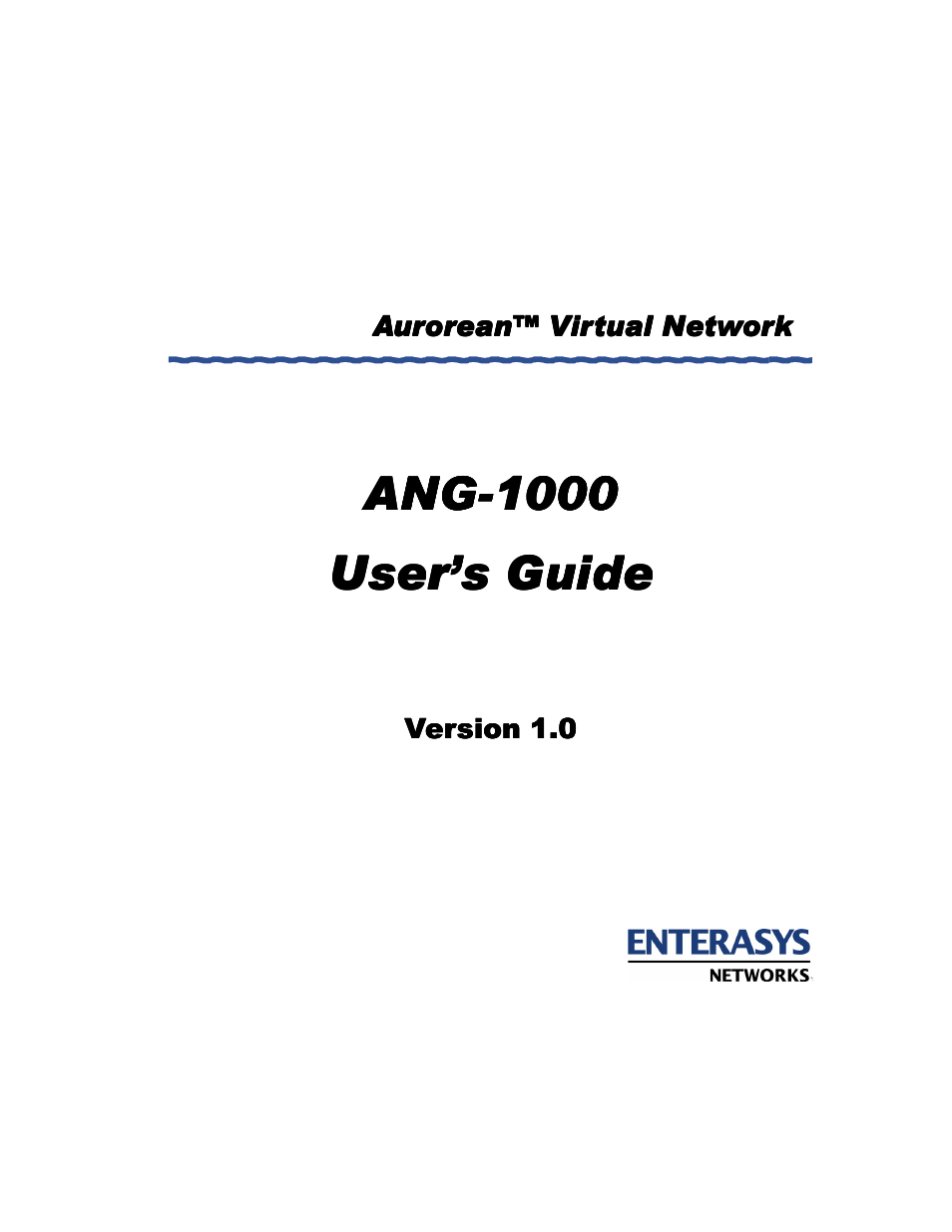 Enterasys Networks ANG-1000 User Manual | 70 pages