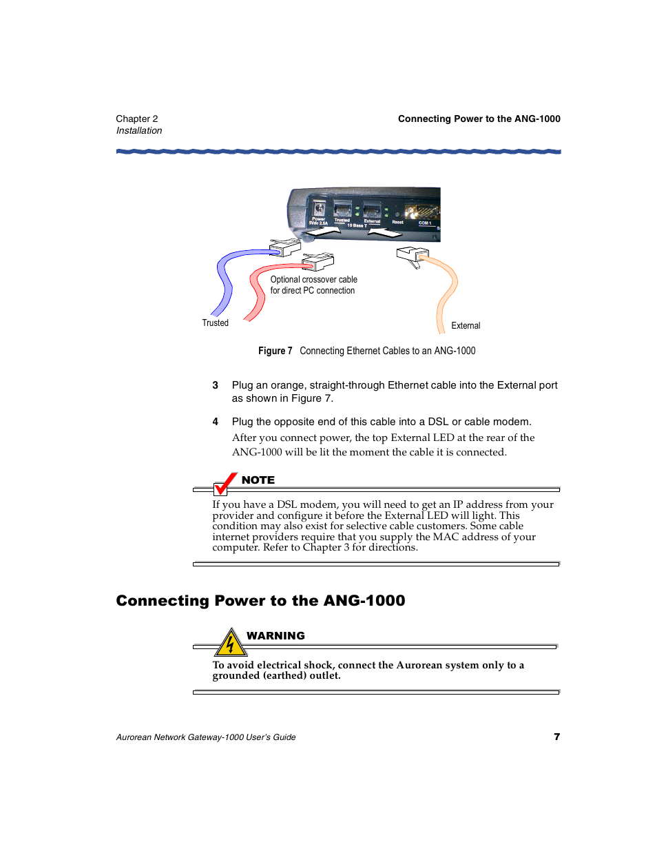 Connecting power to the ang-1000 | Enterasys Networks ANG-1000 User Manual | Page 19 / 70