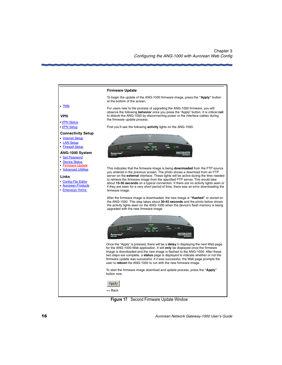 Figure 17 second firmware update window | Enterasys Networks ANG-1000 User Manual | Page 28 / 70