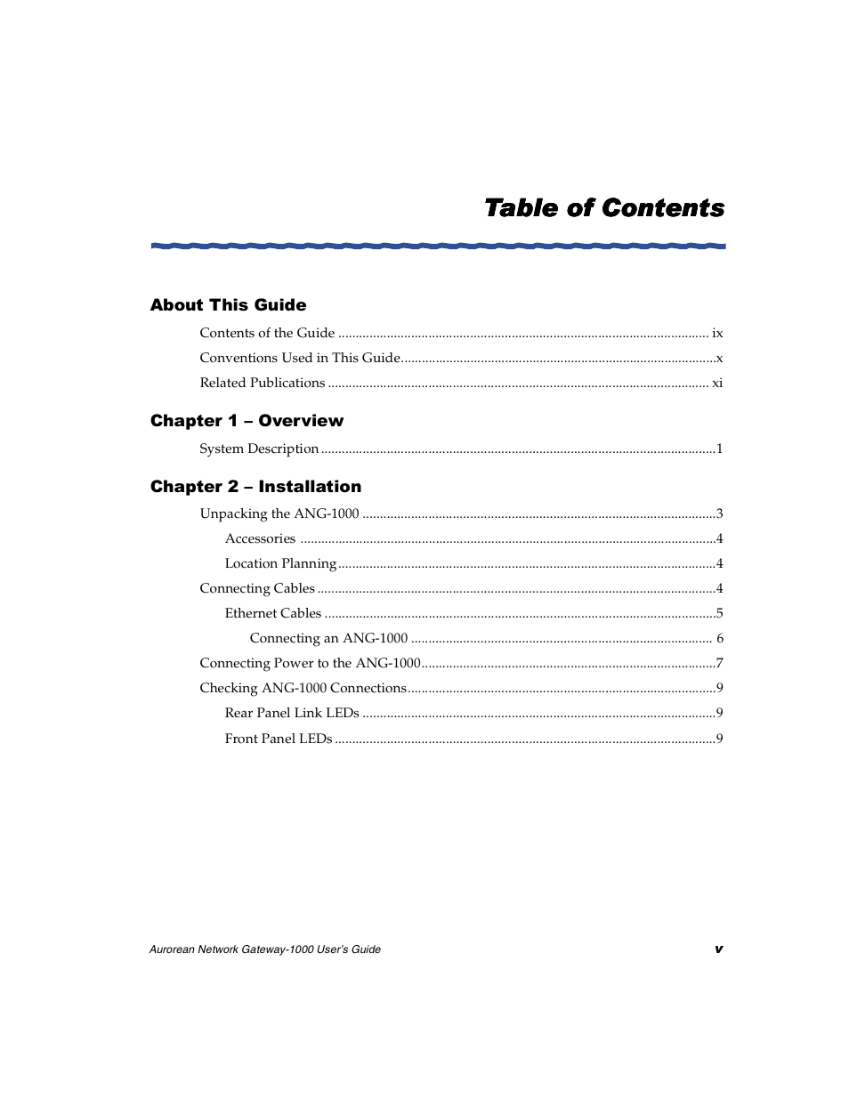 Enterasys Networks ANG-1000 User Manual | Page 5 / 70