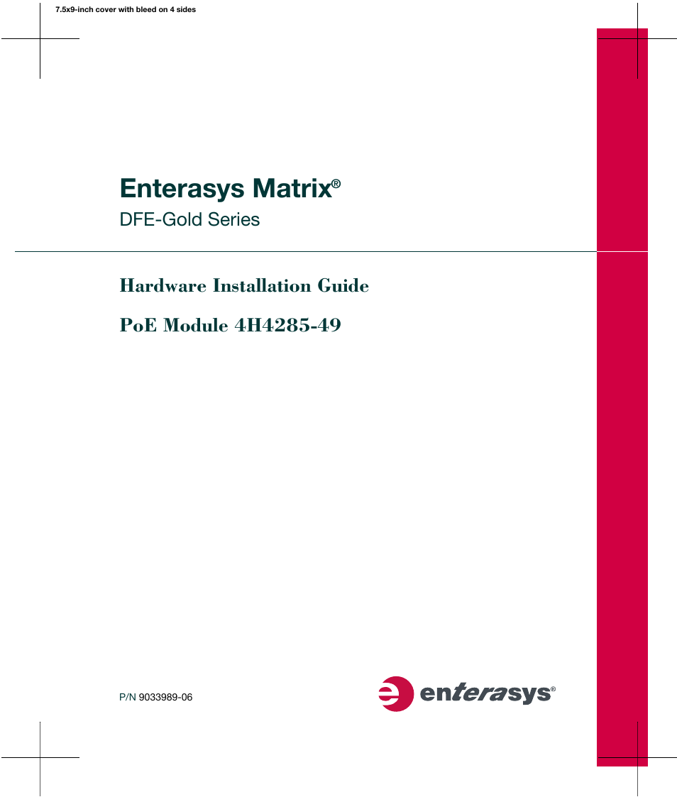 Enterasys Networks Enterasys Gold Distributed Forwarding Engine 4H4285-49 User Manual | 90 pages