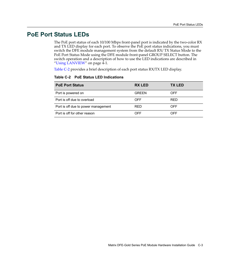 Poe port status leds | Enterasys Networks Enterasys Gold Distributed Forwarding Engine 4H4285-49 User Manual | Page 87 / 90