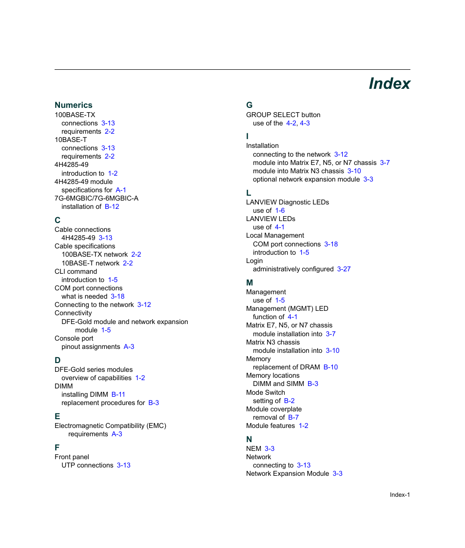 Index, Numerics | Enterasys Networks Enterasys Gold Distributed Forwarding Engine 4H4285-49 User Manual | Page 89 / 90