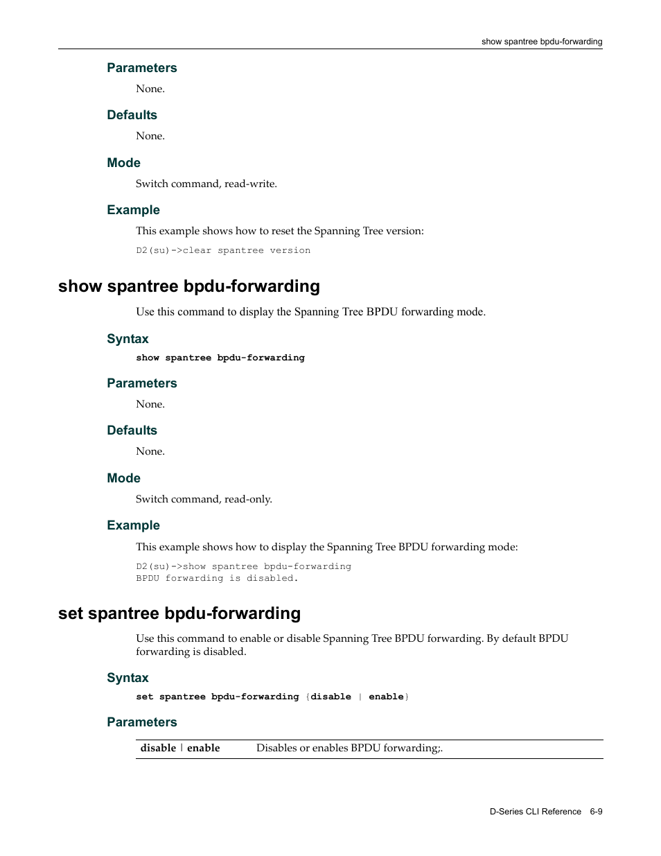 Show spantree bpdu-forwarding, Set spantree bpdu-forwarding | Enterasys Networks Enterasys D2 D2G124-12P User Manual | Page 201 / 496