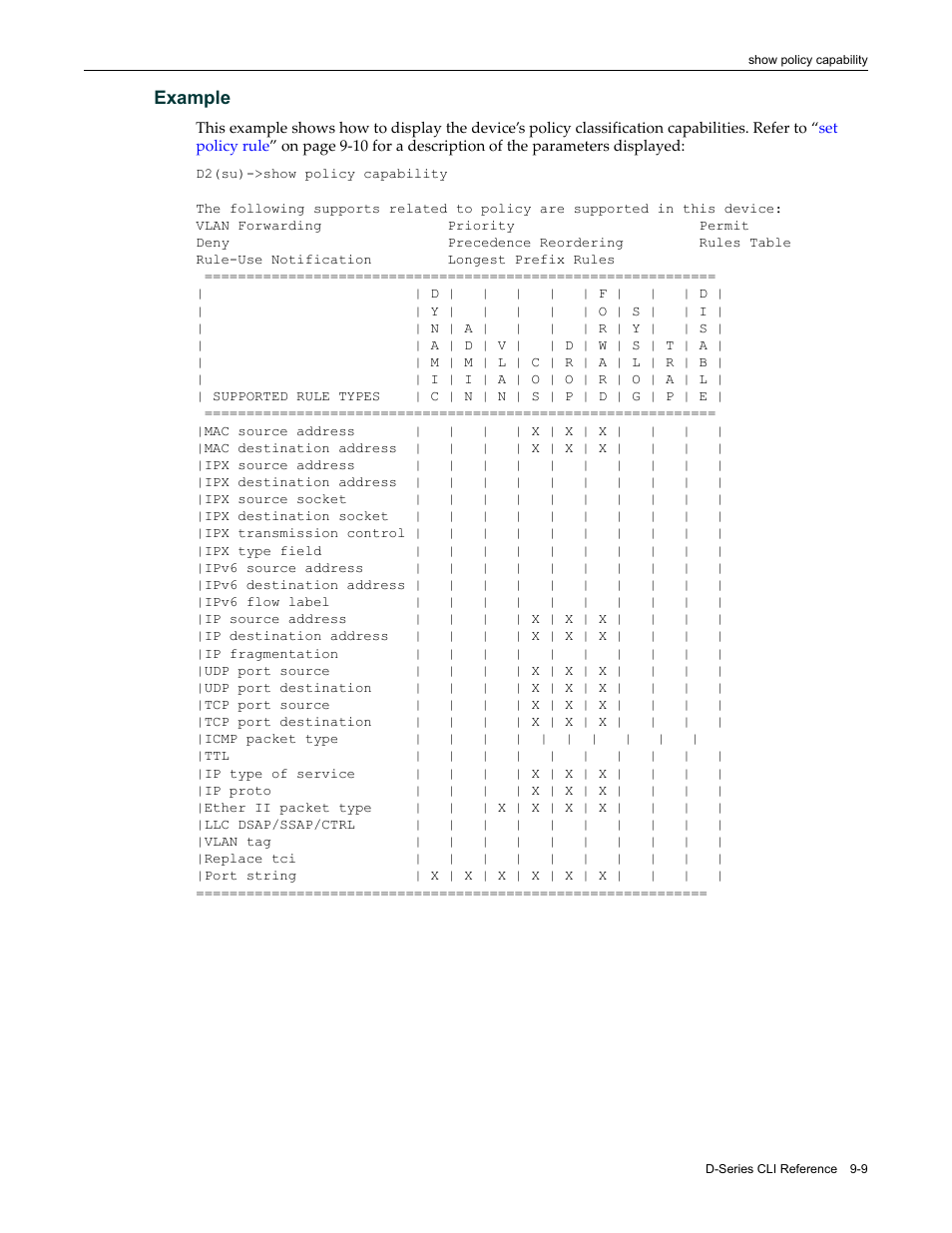 Example | Enterasys Networks Enterasys D2 D2G124-12P User Manual | Page 295 / 496