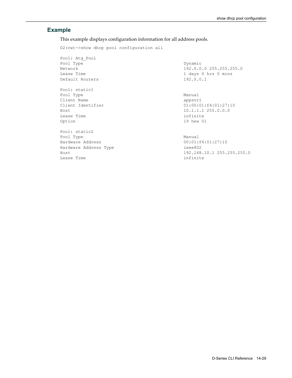 Example | Enterasys Networks Enterasys D2 D2G124-12P User Manual | Page 423 / 496