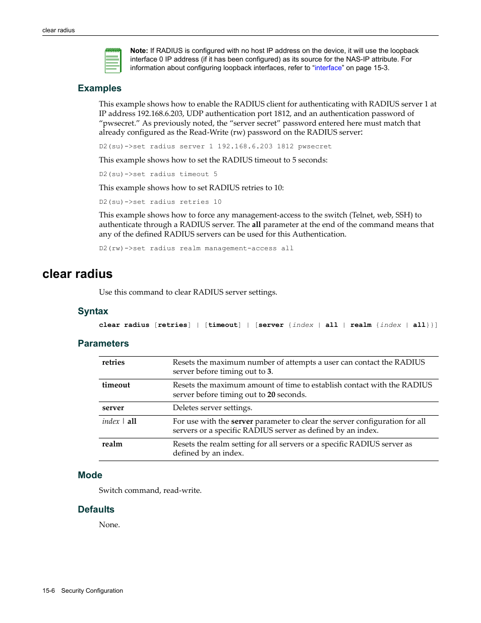 Clear radius, Clear radius -6 | Enterasys Networks Enterasys D2 D2G124-12P User Manual | Page 430 / 496