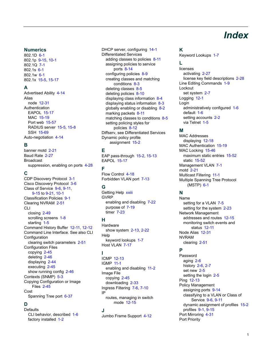 Index, Numerics | Enterasys Networks Enterasys D2 D2G124-12P User Manual | Page 495 / 496