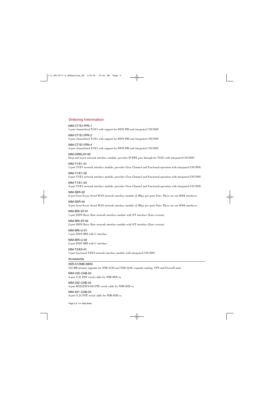 Enterasys Networks XSR 3000 Series User Manual | Page 5 / 6