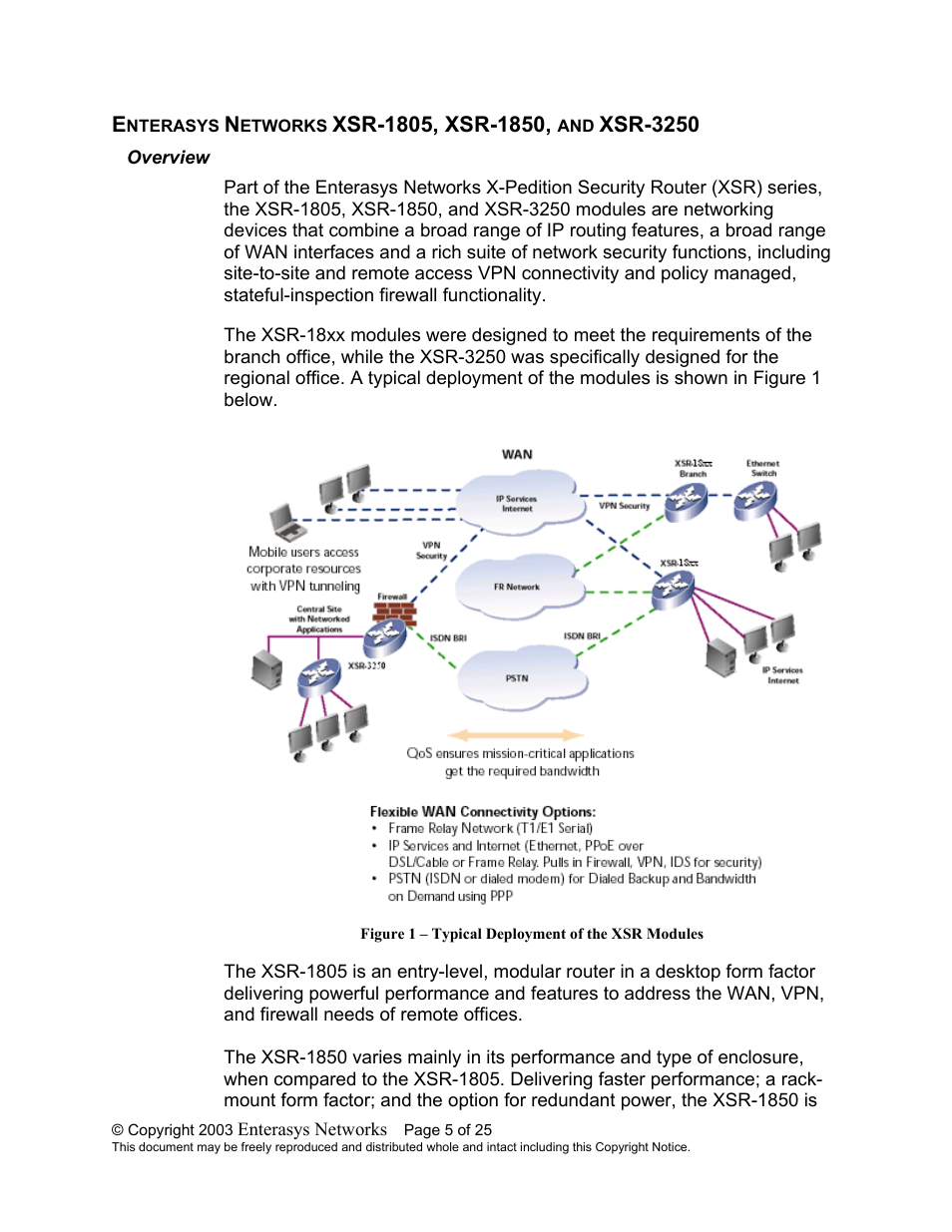 Overview, Verview | Enterasys Networks XSR-1805 User Manual | Page 5 / 25
