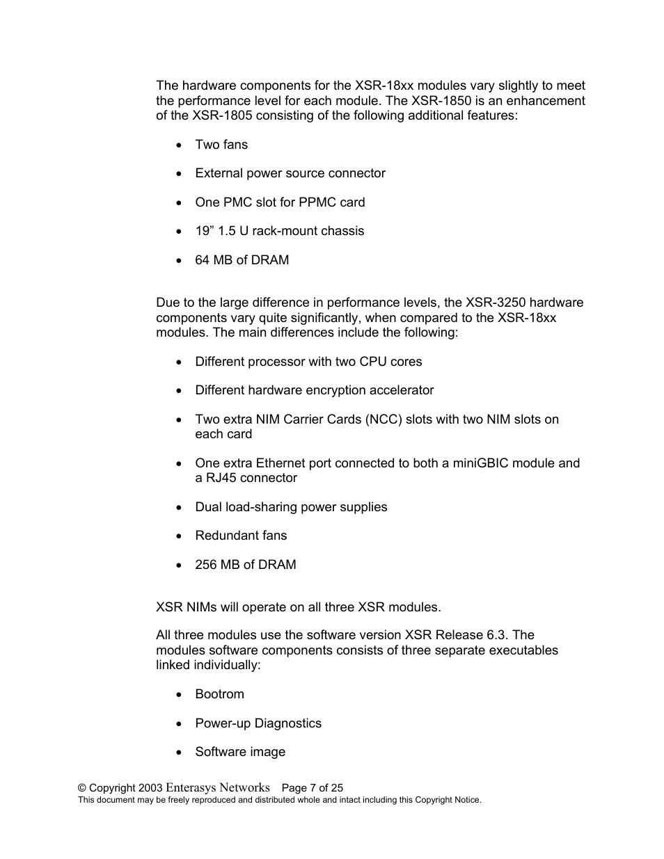 Enterasys Networks XSR-1805 User Manual | Page 7 / 25