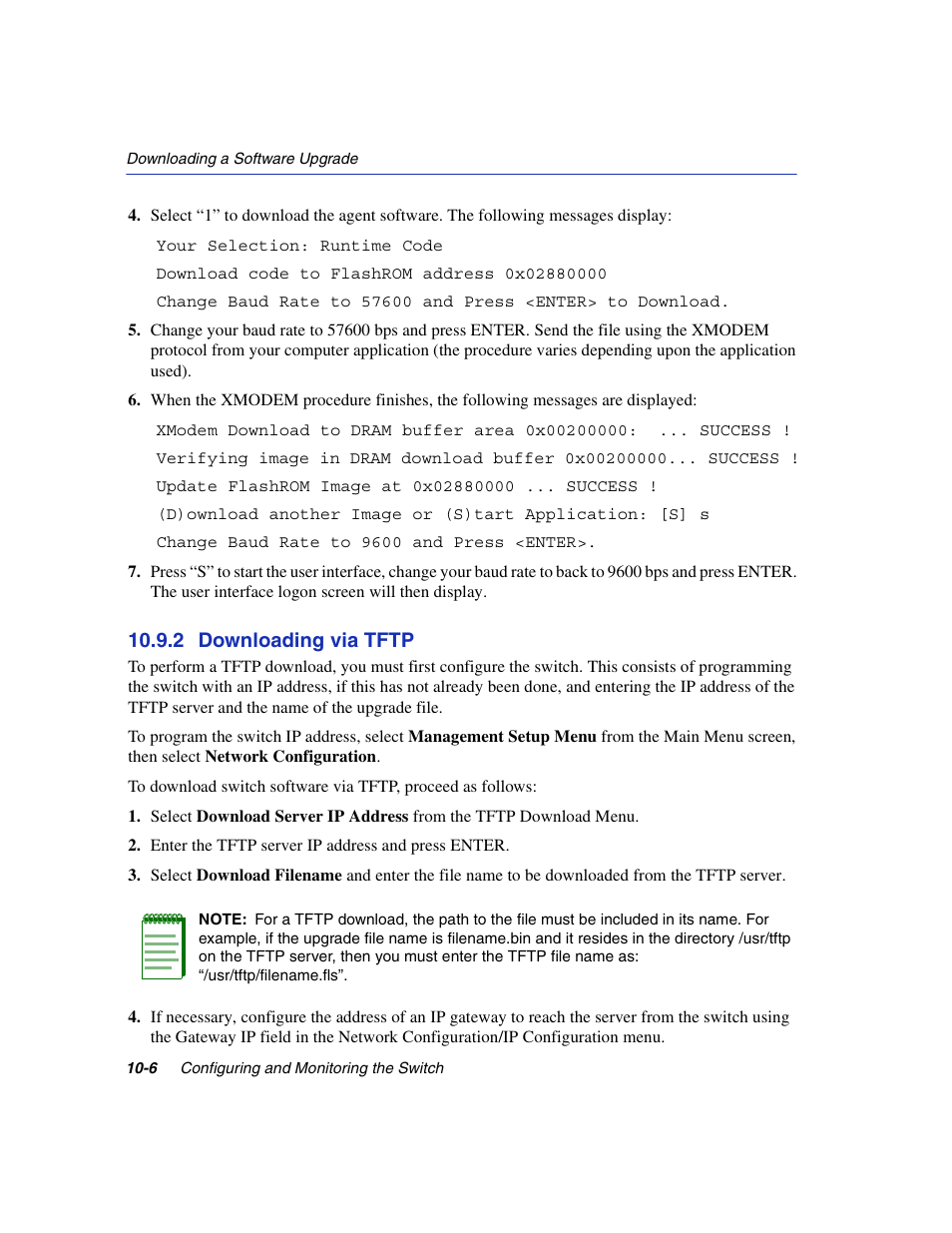 2 downloading via tftp, Downloading via tftp -6 | Enterasys Networks 5H1XX User Manual | Page 114 / 144