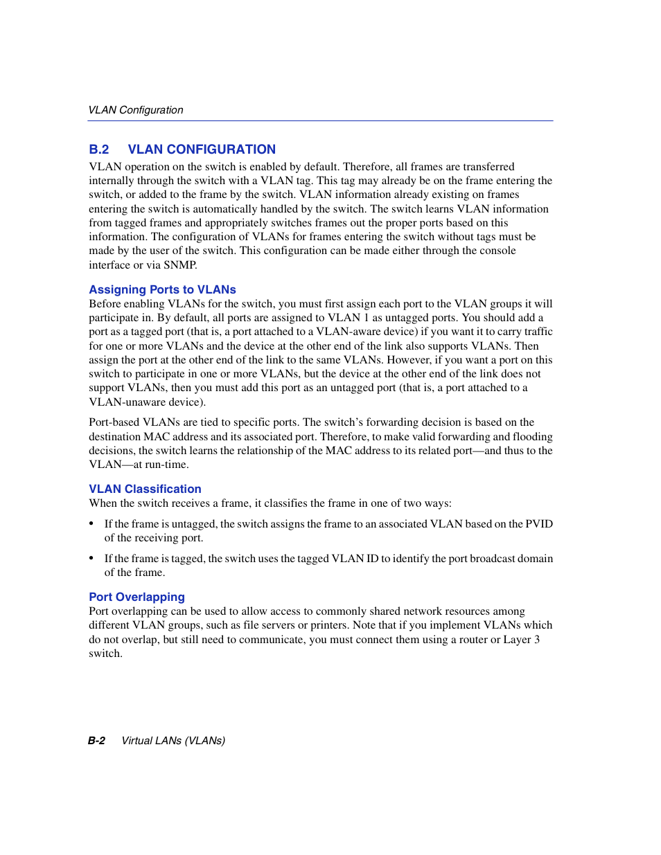 B.2 vlan configuration | Enterasys Networks 5H1XX User Manual | Page 134 / 144