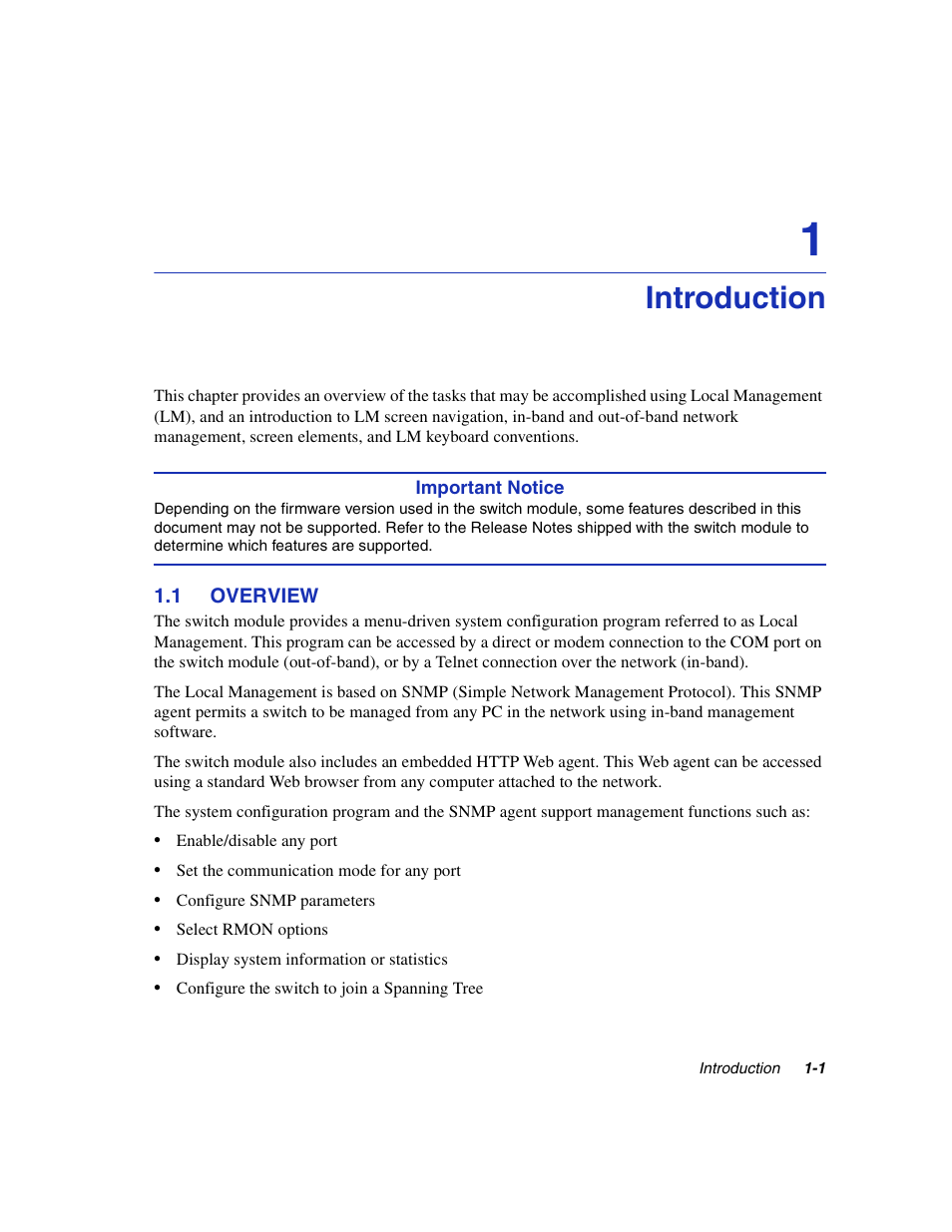 Introduction, 1 overview, Overview -1 | Enterasys Networks 5H1XX User Manual | Page 21 / 144